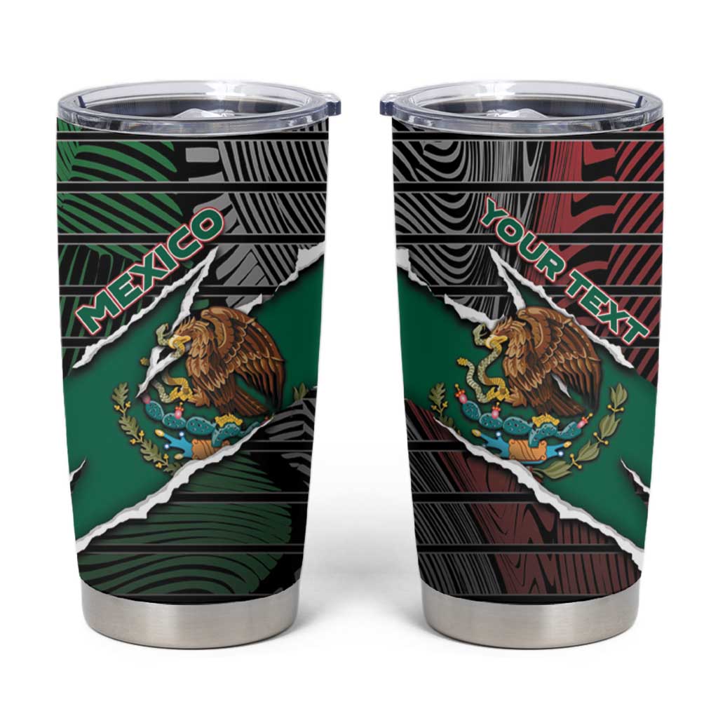 Personalized Mexico Tumbler Cup Mexican Patriotic Eagle Emblem - Fierce National Pride - Wonder Print Shop