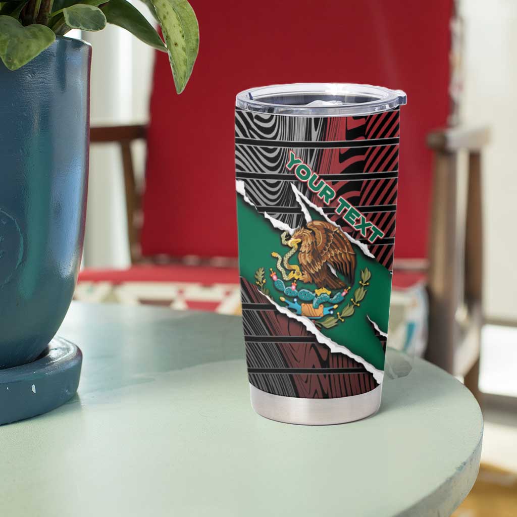 Personalized Mexico Tumbler Cup Mexican Patriotic Eagle Emblem - Fierce National Pride - Wonder Print Shop