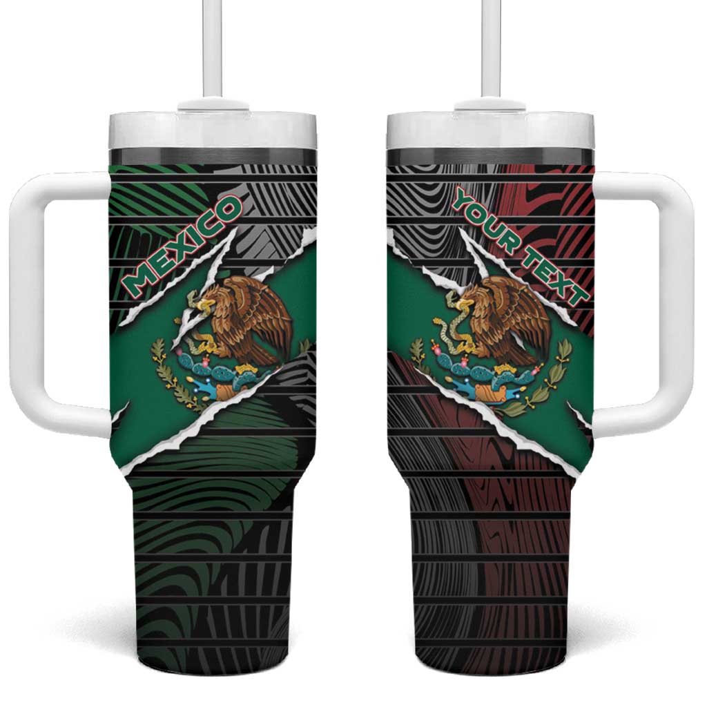 Personalized Mexico Tumbler With Handle Mexican Patriotic Eagle Emblem - Fierce National Pride - Wonder Print Shop