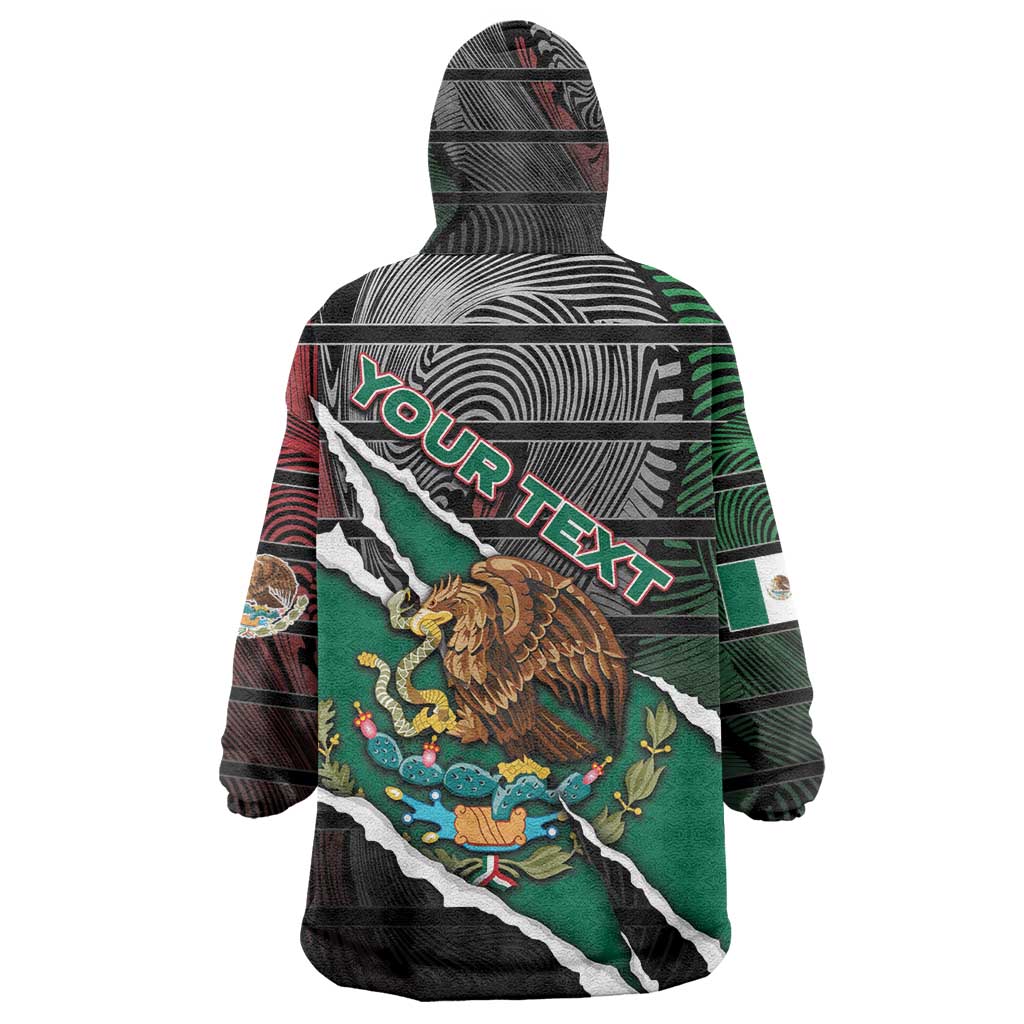 Personalized Mexico Wearable Blanket Hoodie Mexican Patriotic Eagle Emblem - Fierce National Pride - Wonder Print Shop