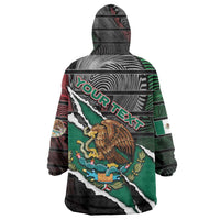 Personalized Mexico Wearable Blanket Hoodie Mexican Patriotic Eagle Emblem - Fierce National Pride - Wonder Print Shop