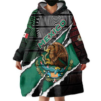 Personalized Mexico Wearable Blanket Hoodie Mexican Patriotic Eagle Emblem - Fierce National Pride - Wonder Print Shop