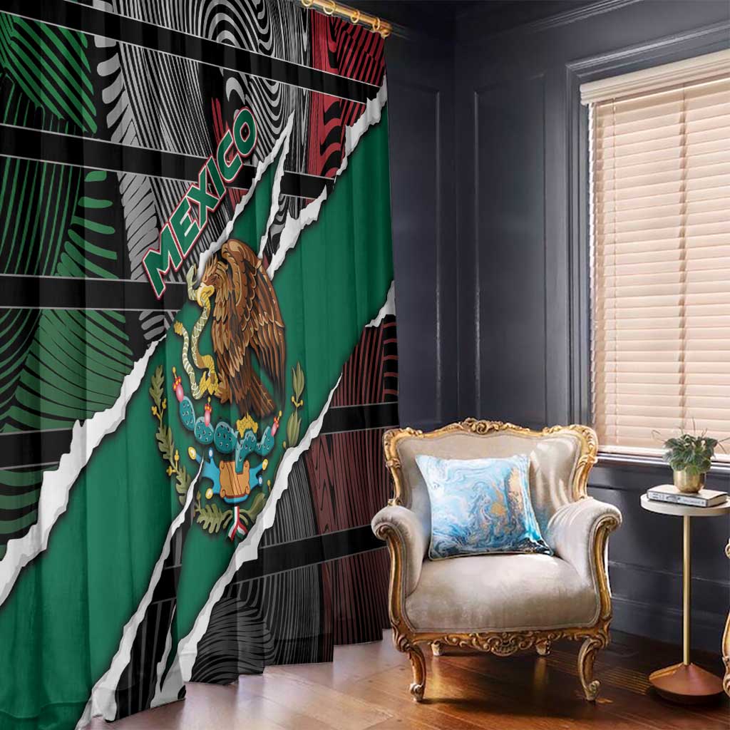Mexico Window Curtain Mexican Patriotic Eagle Emblem - Fierce National Pride - Wonder Print Shop