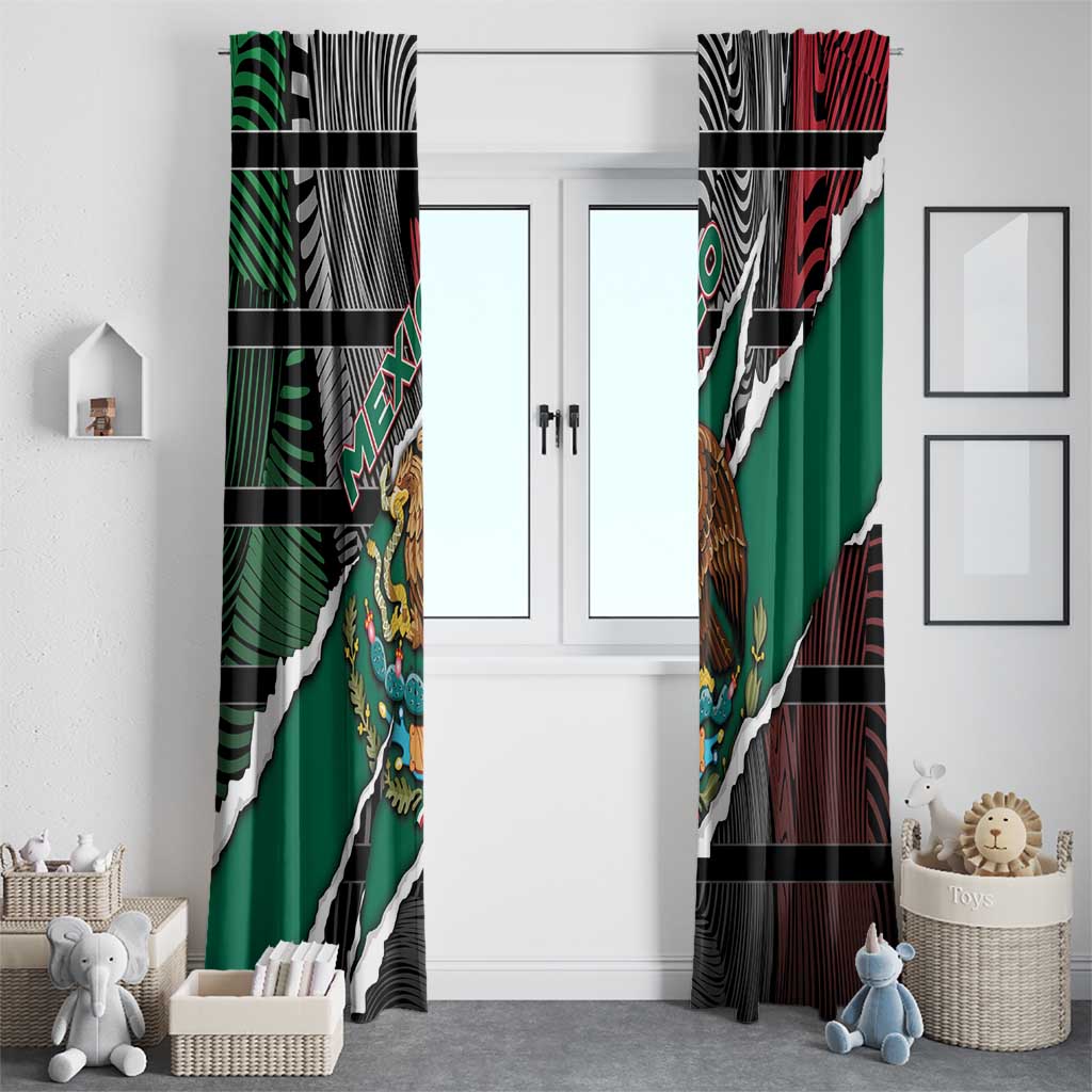 Mexico Window Curtain Mexican Patriotic Eagle Emblem - Fierce National Pride - Wonder Print Shop