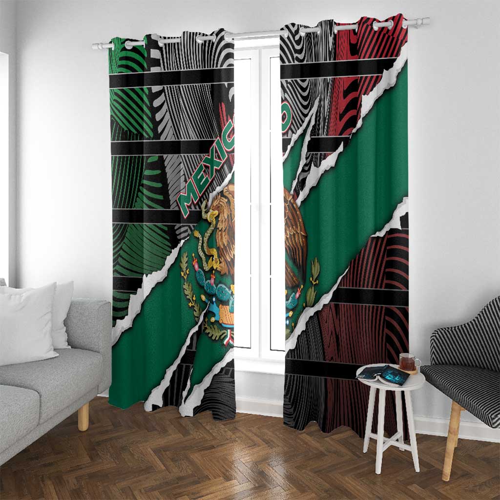 Mexico Window Curtain Mexican Patriotic Eagle Emblem - Fierce National Pride - Wonder Print Shop