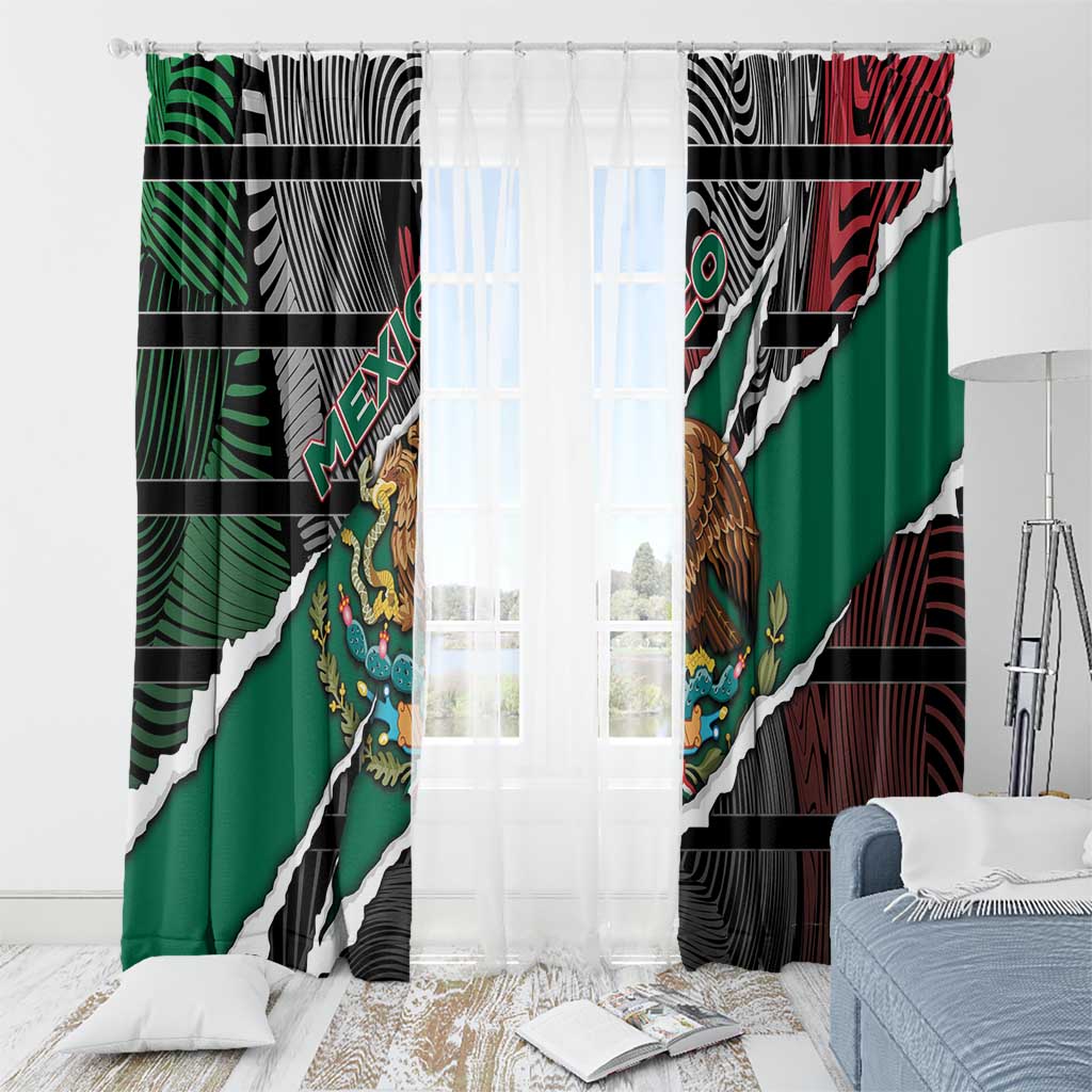 Mexico Window Curtain Mexican Patriotic Eagle Emblem - Fierce National Pride - Wonder Print Shop