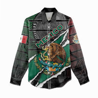 Personalized Mexico Women Casual Shirt Mexican Patriotic Eagle Emblem - Fierce National Pride - Wonder Print Shop