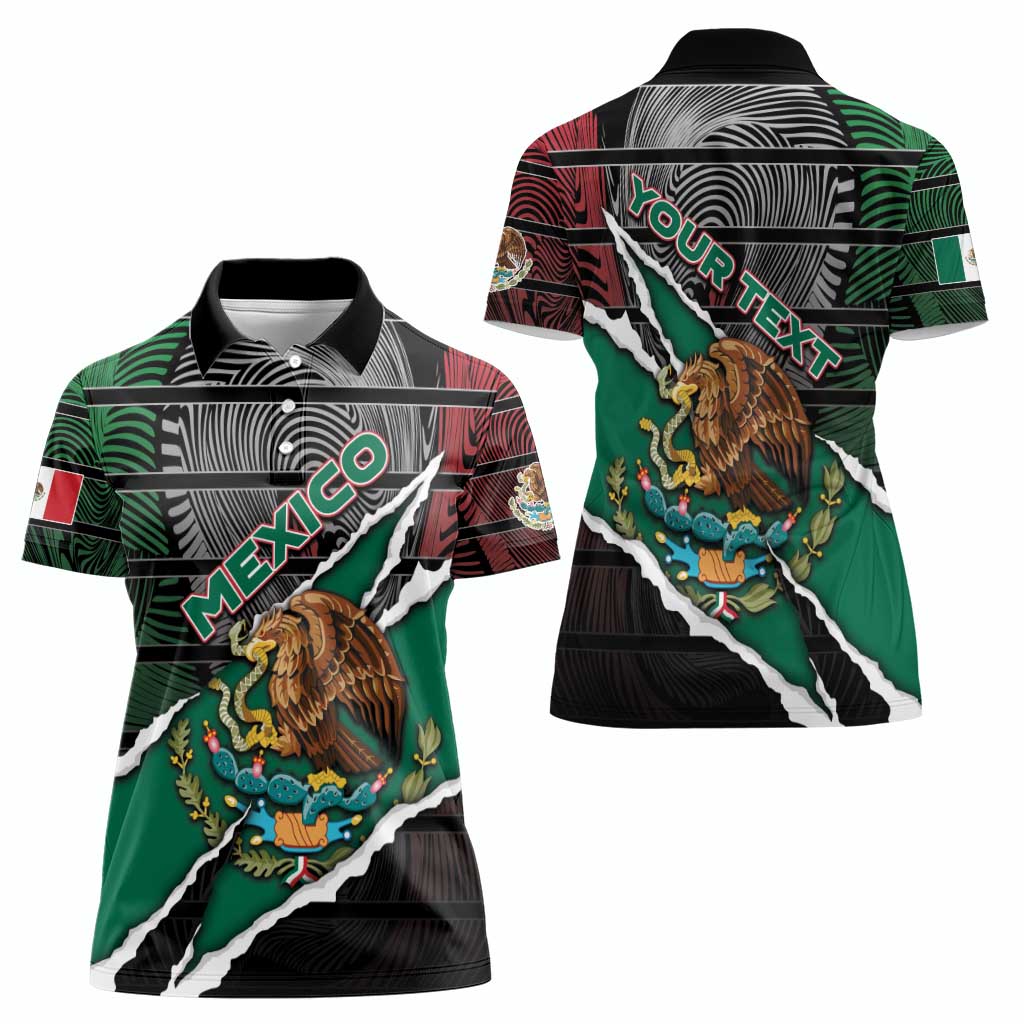 Personalized Mexico Women Polo Shirt Mexican Patriotic Eagle Emblem - Fierce National Pride - Wonder Print Shop