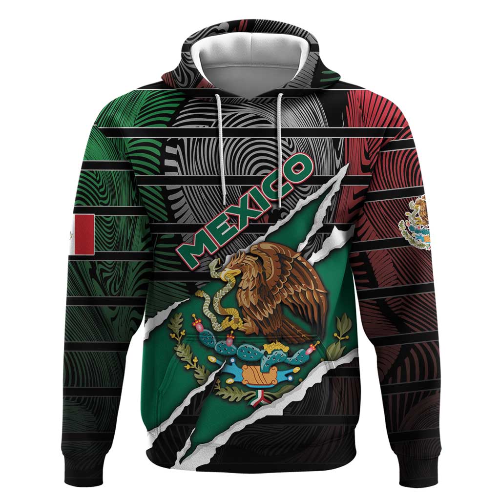 Personalized Mexico Zip Hoodie Mexican Patriotic Eagle Emblem - Fierce National Pride - Wonder Print Shop