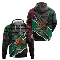 Personalized Mexico Zip Hoodie Mexican Patriotic Eagle Emblem - Fierce National Pride - Wonder Print Shop