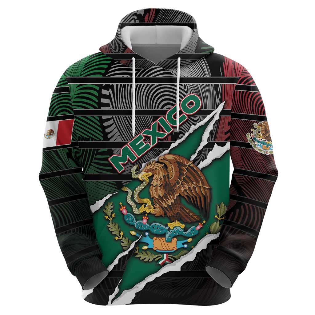 Personalized Mexico Zip Hoodie Mexican Patriotic Eagle Emblem - Fierce National Pride - Wonder Print Shop