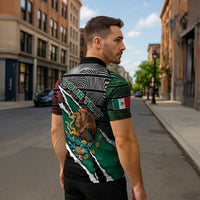Personalized Mexico Zipper Polo Shirt Mexican Patriotic Eagle Emblem - Fierce National Pride - Wonder Print Shop
