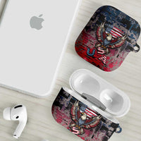 Patriotic Rebel American AirPods Case Grunge USA Eagle Flag - Wonder Print Shop