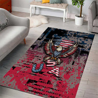 Patriotic Rebel American Area Rug Grunge USA Eagle Flag - Wonder Print Shop