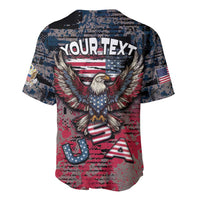 Personalized Patriotic Rebel American Baseball Jersey Grunge USA Eagle Flag - Wonder Print Shop