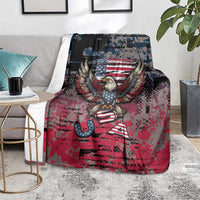 Patriotic Rebel American Blanket Grunge USA Eagle Flag - Wonder Print Shop