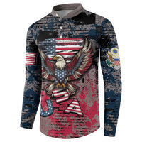 Personalized Patriotic Rebel American Button Sweatshirt Grunge USA Eagle Flag - Wonder Print Shop