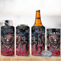 Personalized Patriotic Rebel American 4 in 1 Can Cooler Tumbler Grunge USA Eagle Flag - Wonder Print Shop