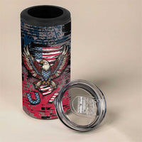 Personalized Patriotic Rebel American 4 in 1 Can Cooler Tumbler Grunge USA Eagle Flag - Wonder Print Shop