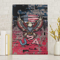 Patriotic Rebel American Canvas Wall Art Grunge USA Eagle Flag - Wonder Print Shop