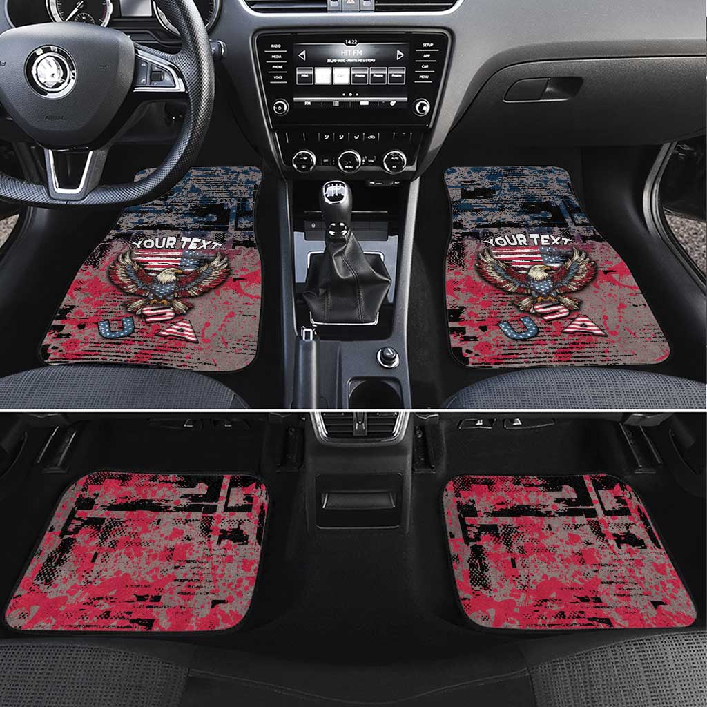 Patriotic Rebel American Car Mats Grunge USA Eagle Flag - Wonder Print Shop