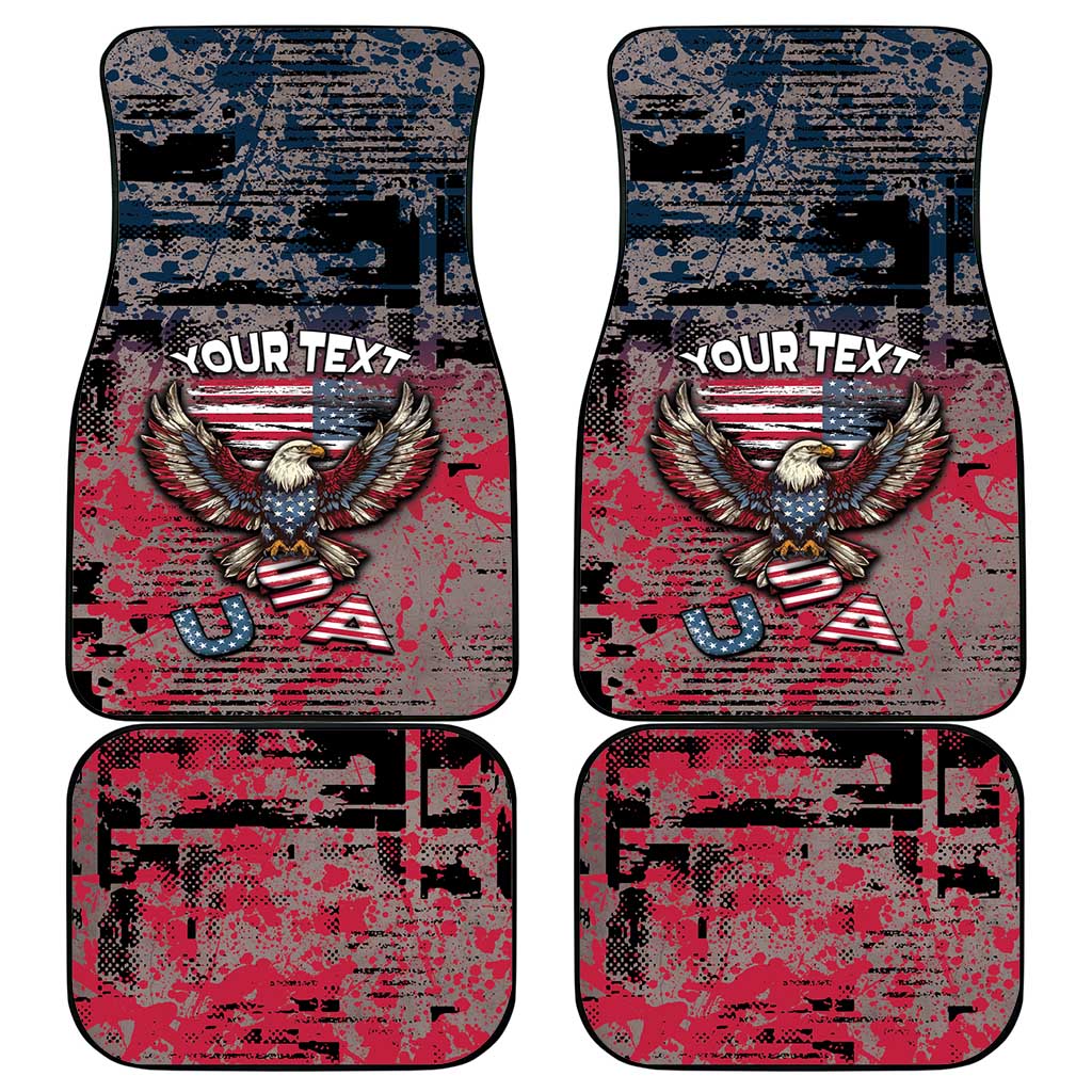 Patriotic Rebel American Car Mats Grunge USA Eagle Flag - Wonder Print Shop