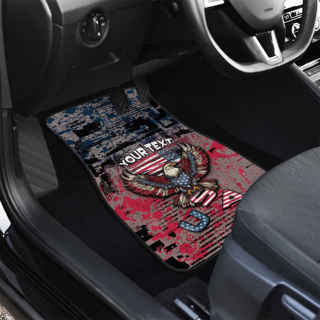 Patriotic Rebel American Car Mats Grunge USA Eagle Flag - Wonder Print Shop