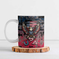 Personalized Patriotic Rebel American Ceramic Mug Grunge USA Eagle Flag - Wonder Print Shop