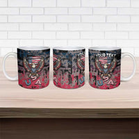 Personalized Patriotic Rebel American Ceramic Mug Grunge USA Eagle Flag - Wonder Print Shop