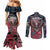 Personalized Patriotic Rebel American Couples Matching Mermaid Dress and Long Sleeve Button Shirt Grunge USA Eagle Flag - Wonder Print Shop
