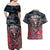 Personalized Patriotic Rebel American Couples Matching Off Shoulder Maxi Dress and Hawaiian Shirt Grunge USA Eagle Flag - Wonder Print Shop