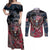 Personalized Patriotic Rebel American Couples Matching Off Shoulder Maxi Dress and Long Sleeve Button Shirt Grunge USA Eagle Flag - Wonder Print Shop