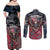 Personalized Patriotic Rebel American Couples Matching Off Shoulder Maxi Dress and Long Sleeve Button Shirt Grunge USA Eagle Flag - Wonder Print Shop