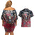 Personalized Patriotic Rebel American Couples Matching Off Shoulder Short Dress and Hawaiian Shirt Grunge USA Eagle Flag - Wonder Print Shop
