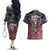 Personalized Patriotic Rebel American Couples Matching Off The Shoulder Long Sleeve Dress and Hawaiian Shirt Grunge USA Eagle Flag - Wonder Print Shop