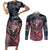 Personalized Patriotic Rebel American Couples Matching Short Sleeve Bodycon Dress and Long Sleeve Button Shirt Grunge USA Eagle Flag - Wonder Print Shop