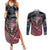 Personalized Patriotic Rebel American Couples Matching Summer Maxi Dress and Long Sleeve Button Shirt Grunge USA Eagle Flag - Wonder Print Shop