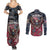 Personalized Patriotic Rebel American Couples Matching Summer Maxi Dress and Long Sleeve Button Shirt Grunge USA Eagle Flag - Wonder Print Shop