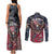 Personalized Patriotic Rebel American Couples Matching Tank Maxi Dress and Long Sleeve Button Shirt Grunge USA Eagle Flag - Wonder Print Shop