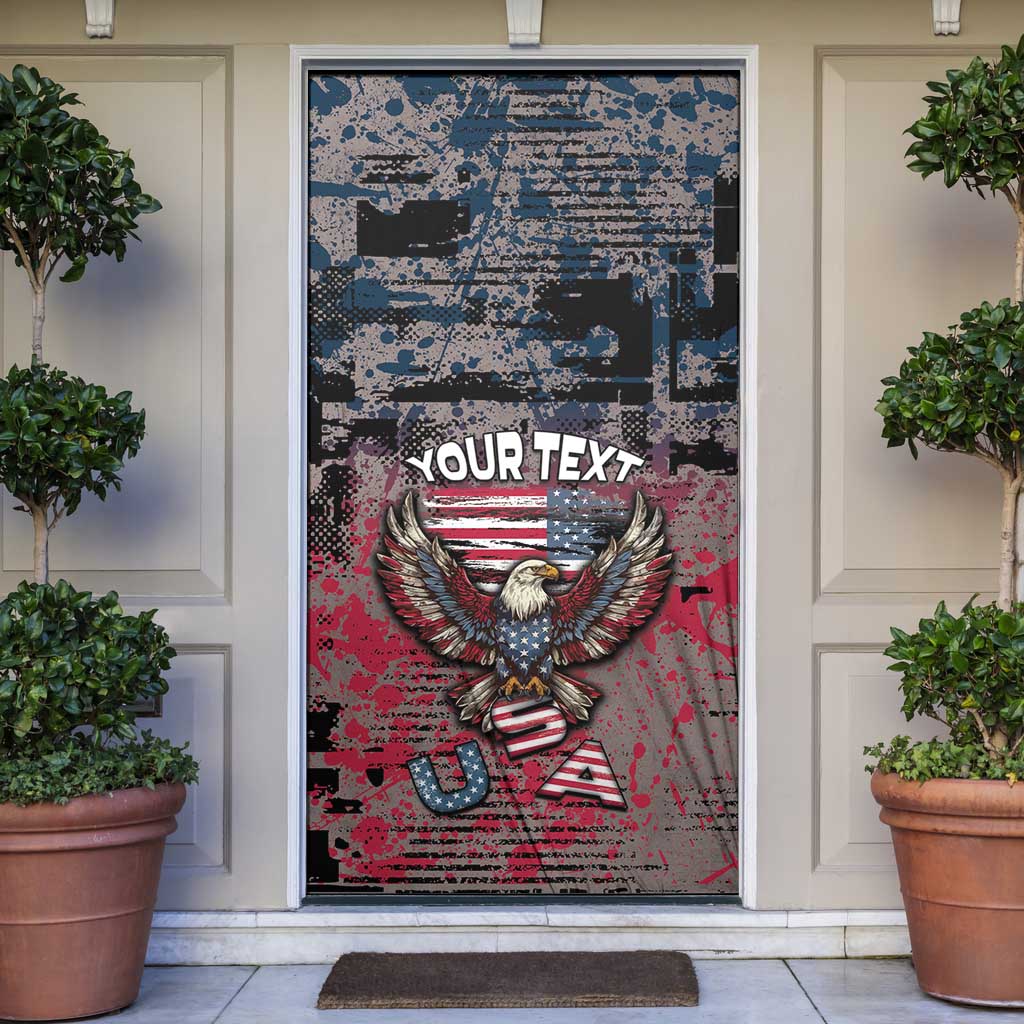 Patriotic Rebel American Door Cover Grunge USA Eagle Flag - Wonder Print Shop