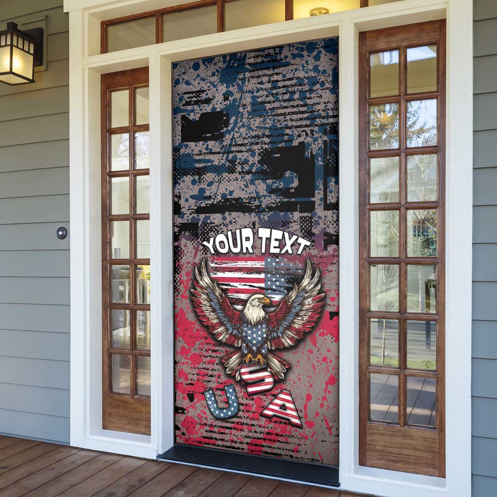 Patriotic Rebel American Door Cover Grunge USA Eagle Flag - Wonder Print Shop