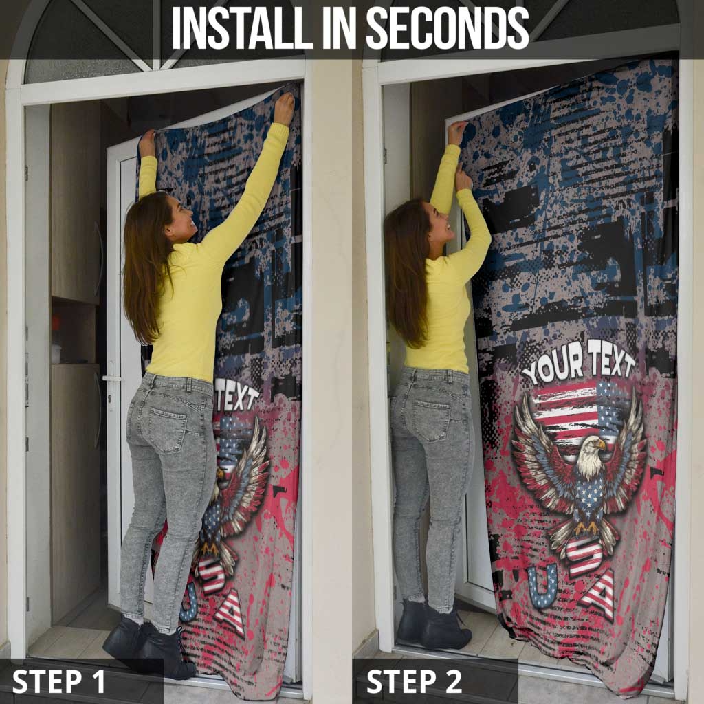 Patriotic Rebel American Door Cover Grunge USA Eagle Flag - Wonder Print Shop