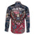 Personalized Patriotic Rebel American Family Matching Long Sleeve Bodycon Dress and Hawaiian Shirt Grunge USA Eagle Flag - Wonder Print Shop