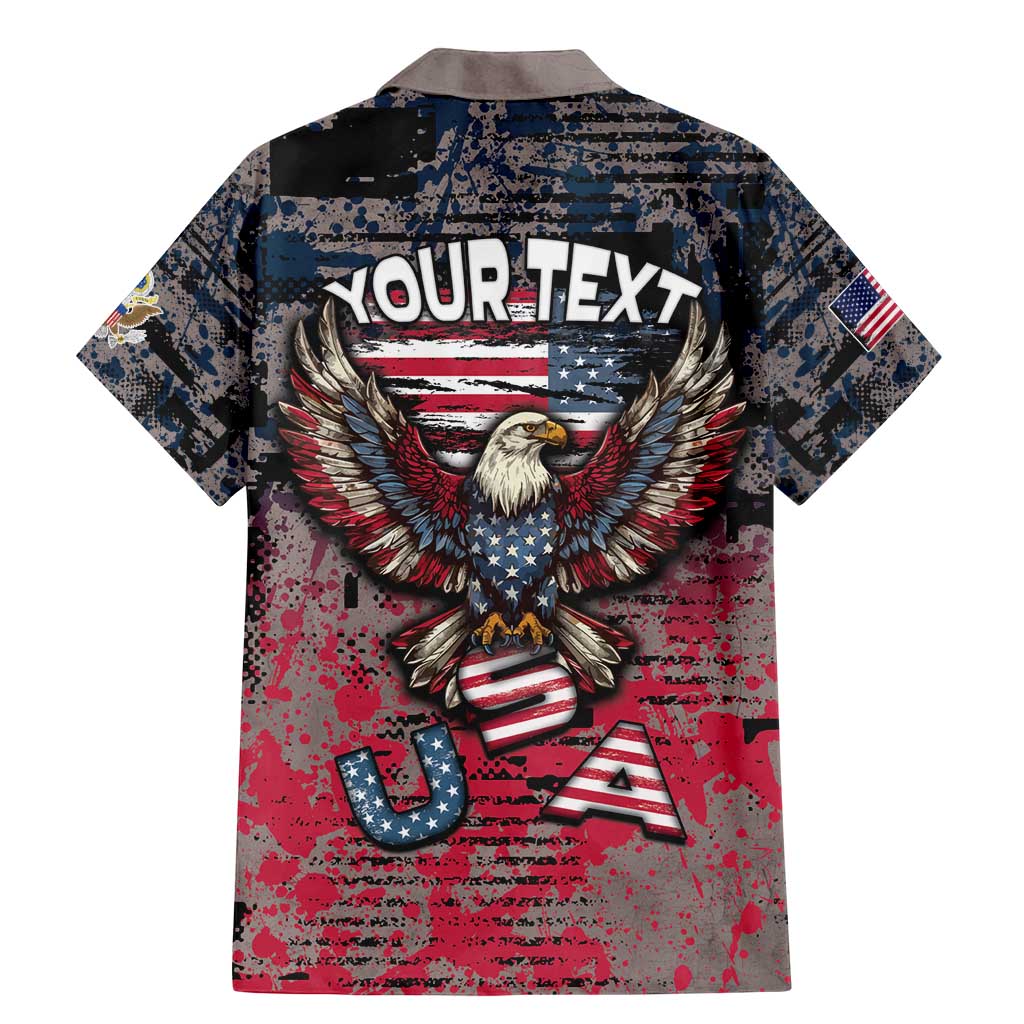 Personalized Patriotic Rebel American Family Matching Mermaid Dress and Hawaiian Shirt Grunge USA Eagle Flag - Wonder Print Shop