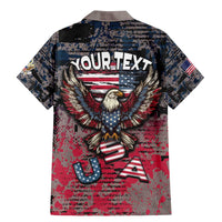 Personalized Patriotic Rebel American Family Matching Mermaid Dress and Hawaiian Shirt Grunge USA Eagle Flag - Wonder Print Shop