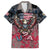 Personalized Patriotic Rebel American Family Matching Off The Shoulder Long Sleeve Dress and Hawaiian Shirt Grunge USA Eagle Flag - Wonder Print Shop