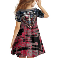 Personalized Patriotic Rebel American Family Matching Off Shoulder Maxi Dress and Hawaiian Shirt Grunge USA Eagle Flag - Wonder Print Shop