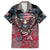 Personalized Patriotic Rebel American Family Matching Off Shoulder Maxi Dress and Hawaiian Shirt Grunge USA Eagle Flag - Wonder Print Shop