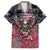 Personalized Patriotic Rebel American Family Matching Short Sleeve Bodycon Dress and Hawaiian Shirt Grunge USA Eagle Flag - Wonder Print Shop