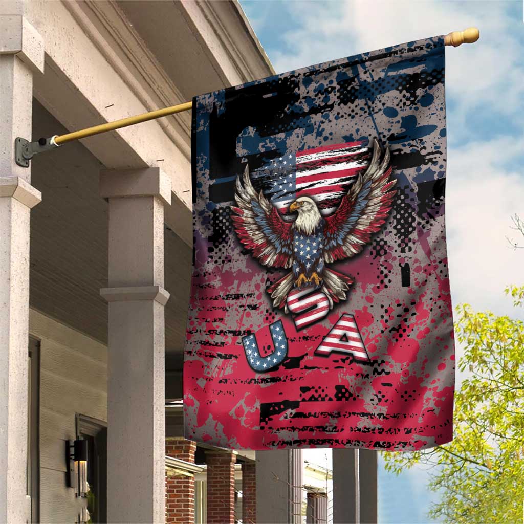 Patriotic Rebel American Garden Flag Grunge USA Eagle Flag - Wonder Print Shop